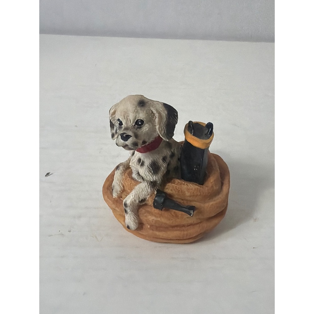 Youngs Inc Dalmatian Puppy Figurine Fireman Boots Fire Hose Resin Statue